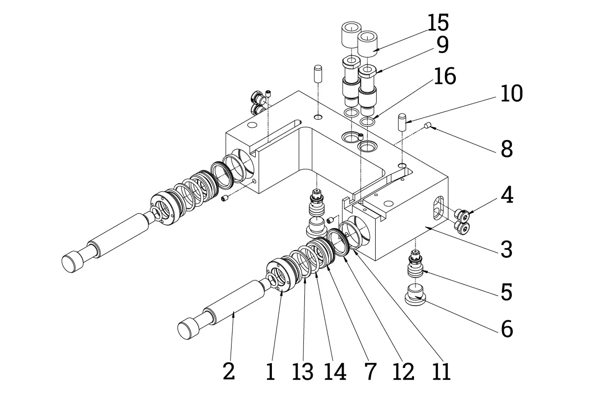 HS08V LSC-3 U-Blockzylinder