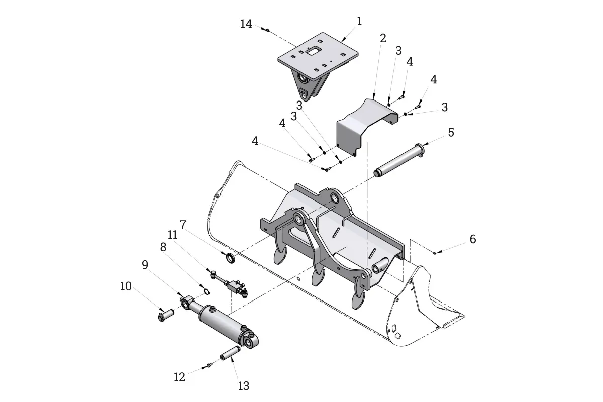 Schwenklöffel SQ55 Schwenktrieb